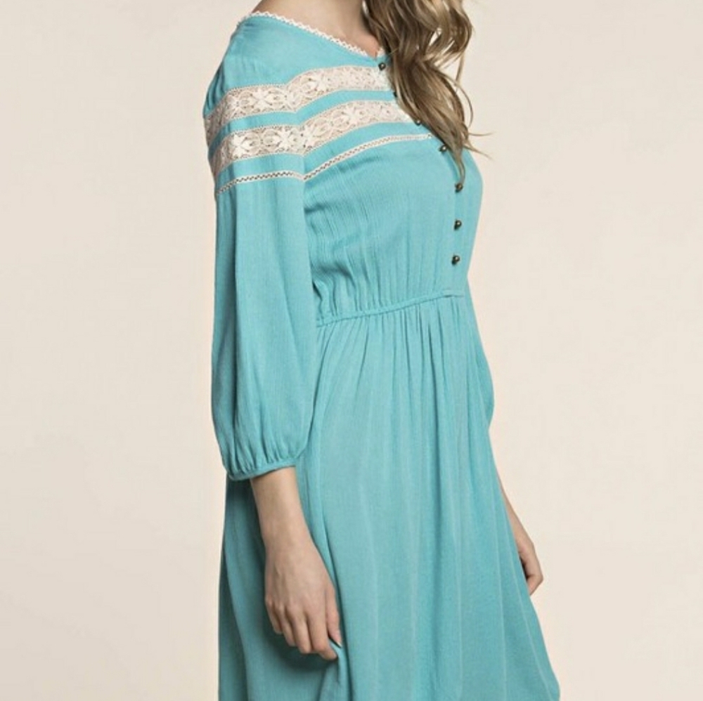 New Boutique Aqua Dress - Picture 1 of 3